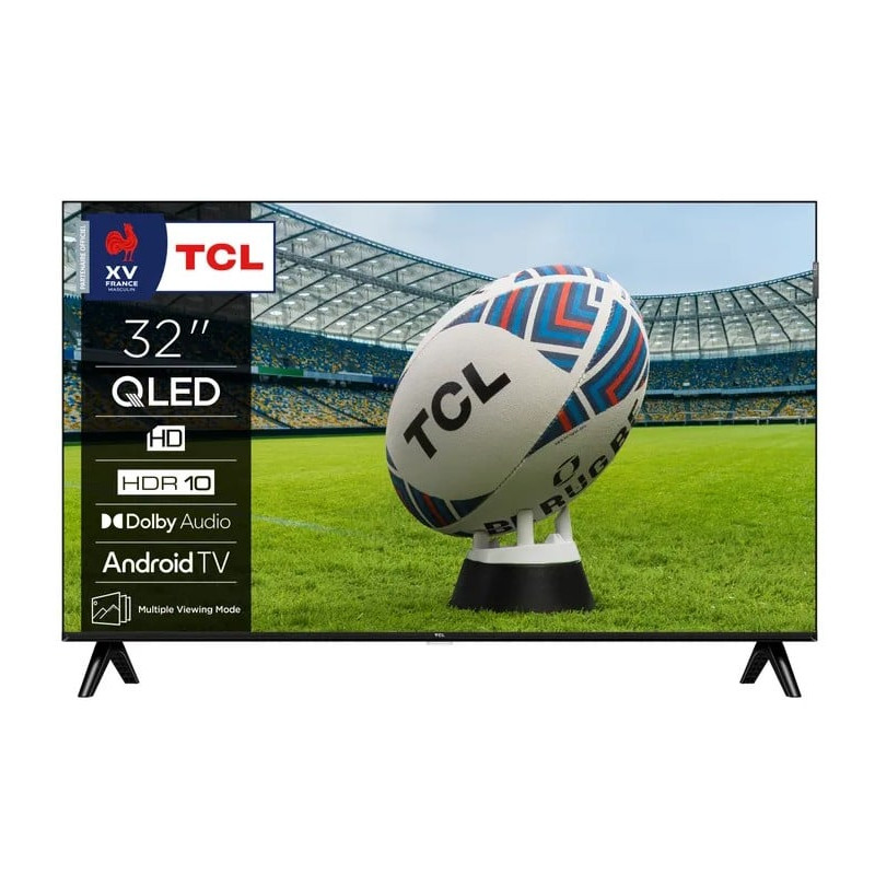 Tv qled 32'' tcl 32s49k hd 1366x768 classe f nero