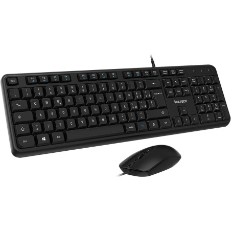 Kit tastiera e mouse vultech con fillo usb 2000dpi nero [km-811]