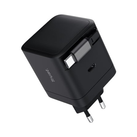 Alimentatore da rete trust maxo 65w usb-c pd con cavo retrattile