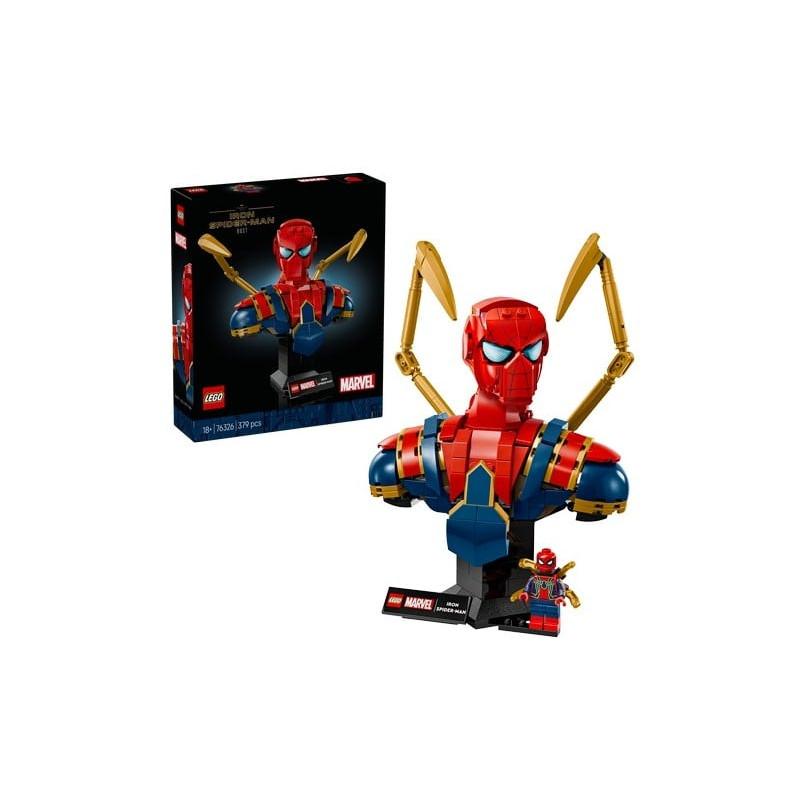 Set di gioco lego busto di iron spider-man 379pz [76326]