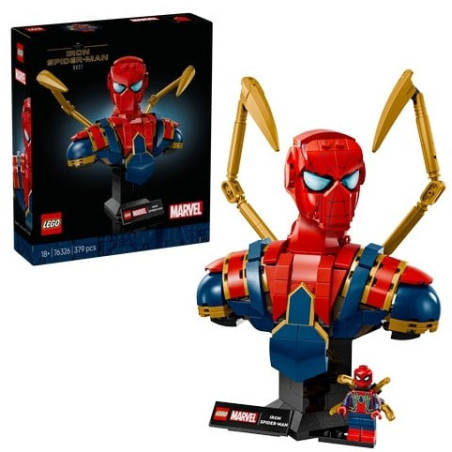 Set di gioco lego busto di iron spider-man 379pz [76326]