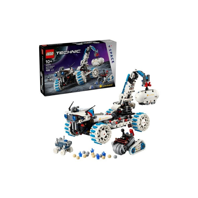 Set di costruzione lego veicolo spaziale lunar outpost moon rover