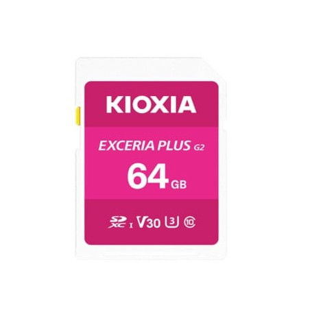 64gb sd kioxia exceria plus g2 classe 10 uhs-i u3 v30 rosa/fucsia
