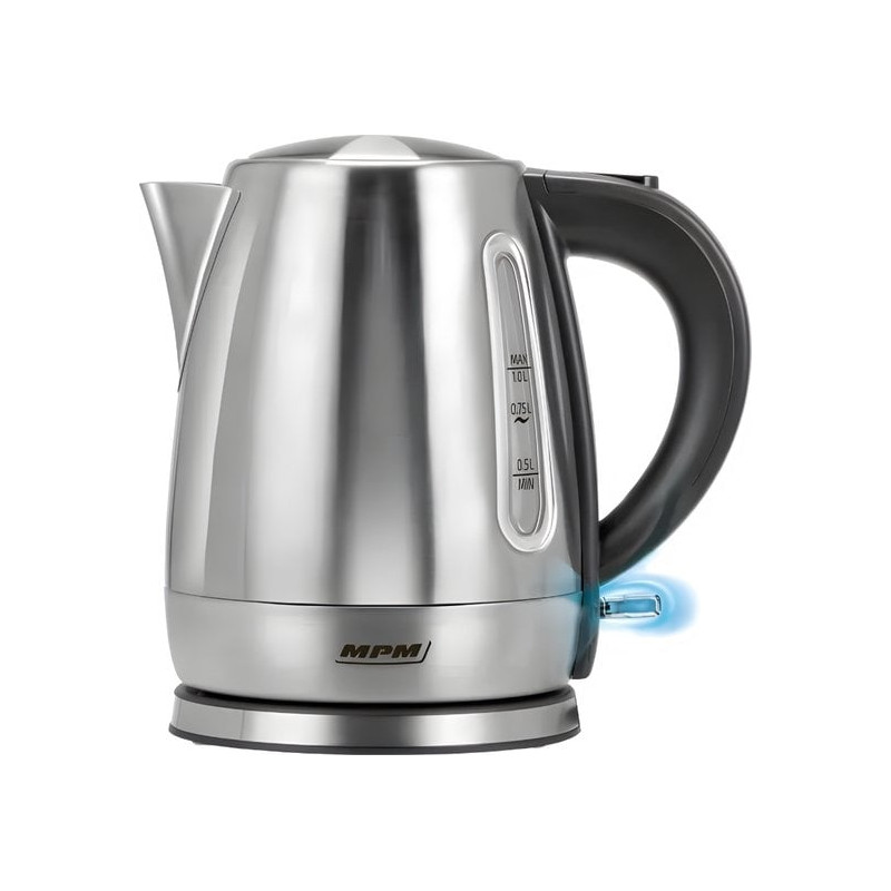 Bollitore elettrico mpm mcz-118 senza fili 1l 1630w argento [mcz-118]