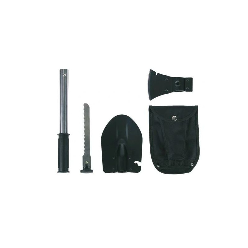 Set di pala tattica fosco con sega e ascia nero [433120]