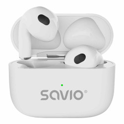 Auricolari savio tws-01 pro wireless/bluetooth bianco [tws-01pro]