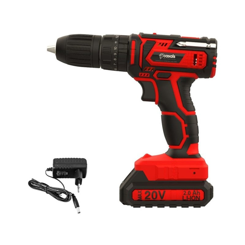Avvitatore/trapano casals cid2050b a batteria 20v nero/rosso [c01309000]