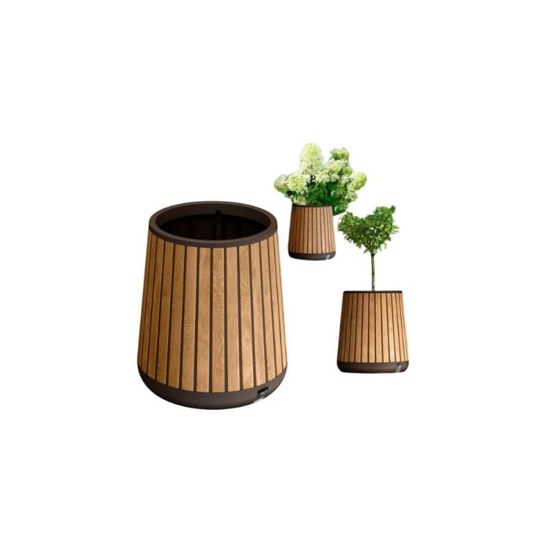 Vaso quadrato keter da giardino marrone [261030]