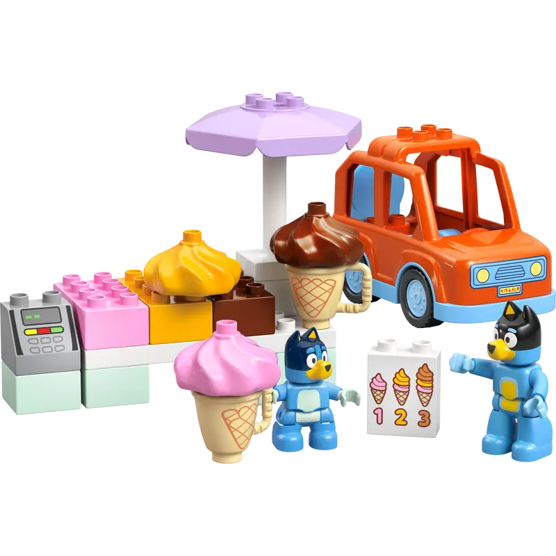Set da gioco lego duplo 10458 visita alla gelateria di bluey 22pz