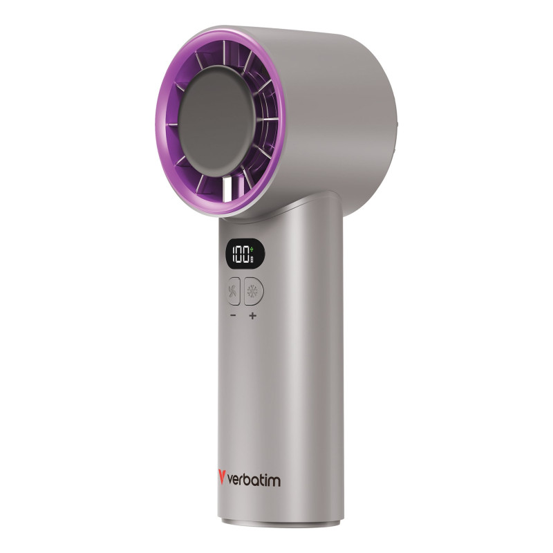 Ventilatore verbatim cool 'n' go ice touch portatile 8w grigio/viola