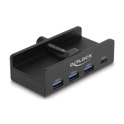 Hub usb delock 4 porte 3xusb-a/1xusb-c 5000mbps nero [64284]