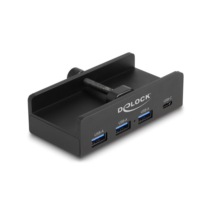hub usb delock 4 porte 3xusb-a/1xusb-c 5000mbps nero [64284]