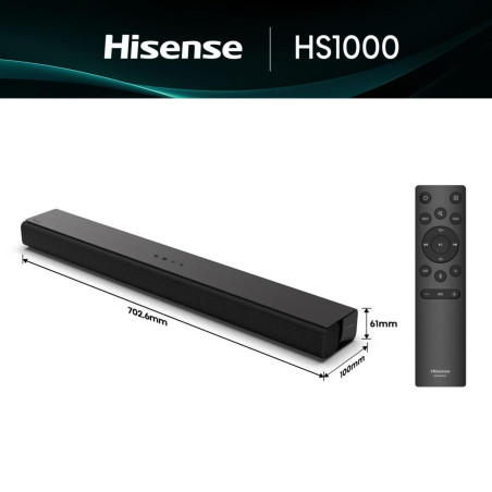 Soundbar hisense hs1000 2.0 canali bluetooth 5.3 nero [hs1000]