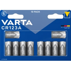 Set pila varta litio cilindrica cr123a 3v cr17345 blu/grigio 10pz