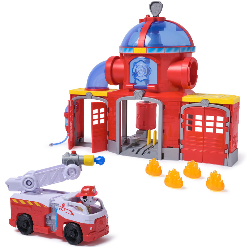 Set di gioco spinmaster paw patrol fire rescue caserma dei pompieri