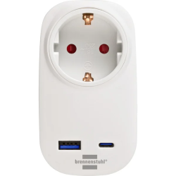 Adattatore presa brennenstuhl + caricabatterie usb pd 20w bianco