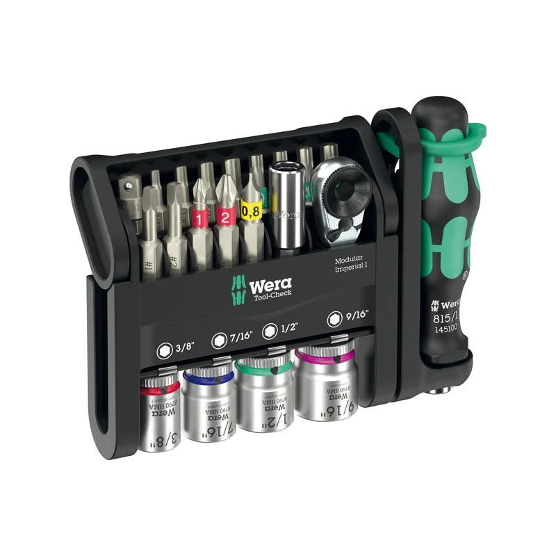 Set di inserti wera tool-check modular imperial 1 nero/verde