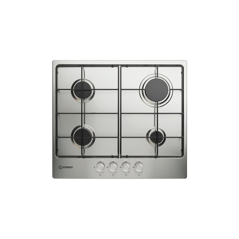 Piano cottura a gas indesit ad incasso 60cm con 4 zone acciaio inox
