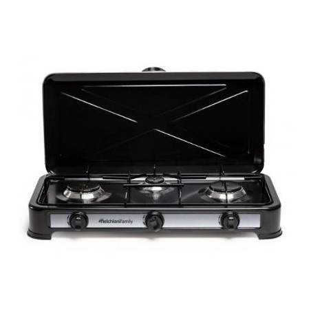 Piano cottura melchioni minerva 3 a gas con 3 zone nero [118360125]