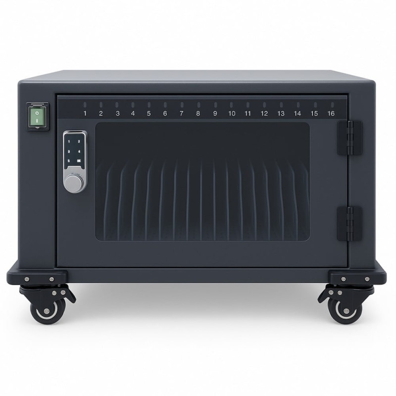 Carrello stazione di ricarica techly ventilato 16 dispositivi usb-c