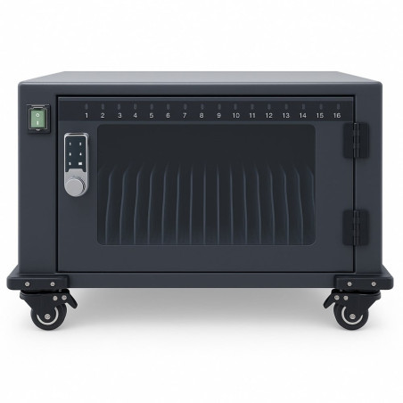 Carrello stazione di ricarica techly ventilato 16 dispositivi usb-c