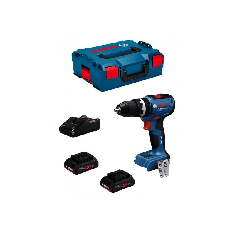 Trapano a batteria a percussione bosch gsb 18v-65 professional