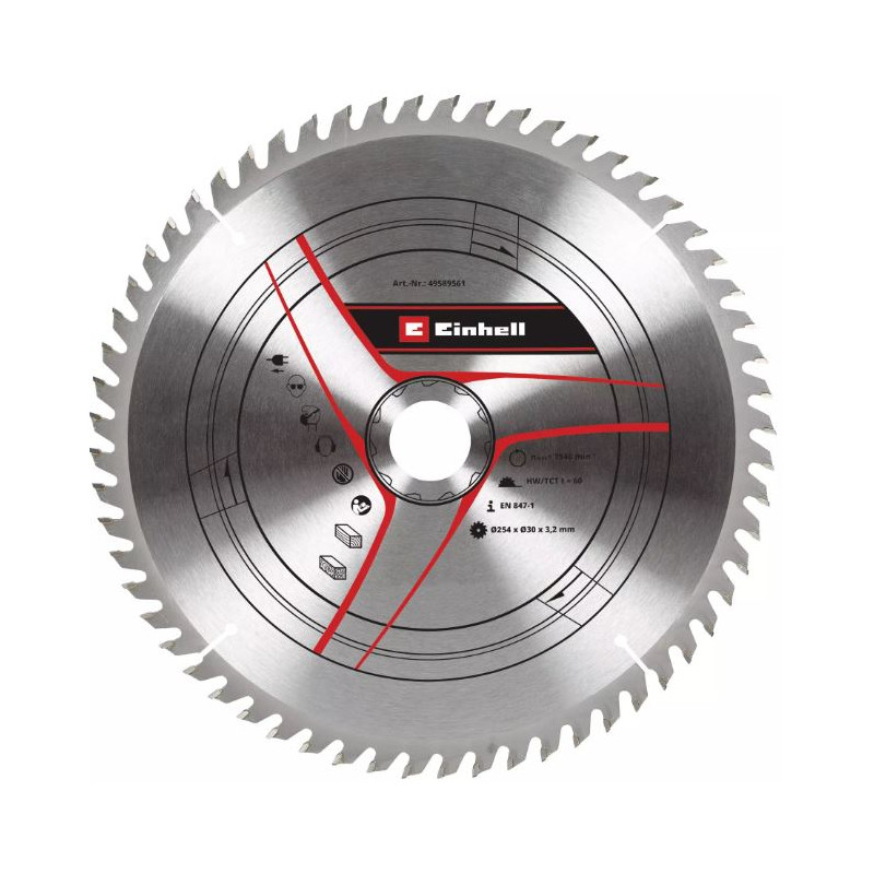 Lama per sega einhell kwb 254x30x2.2mm 60 denti [49589561]
