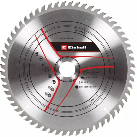 Lama per sega einhell kwb 254x30x2.2mm 60 denti [49589561]