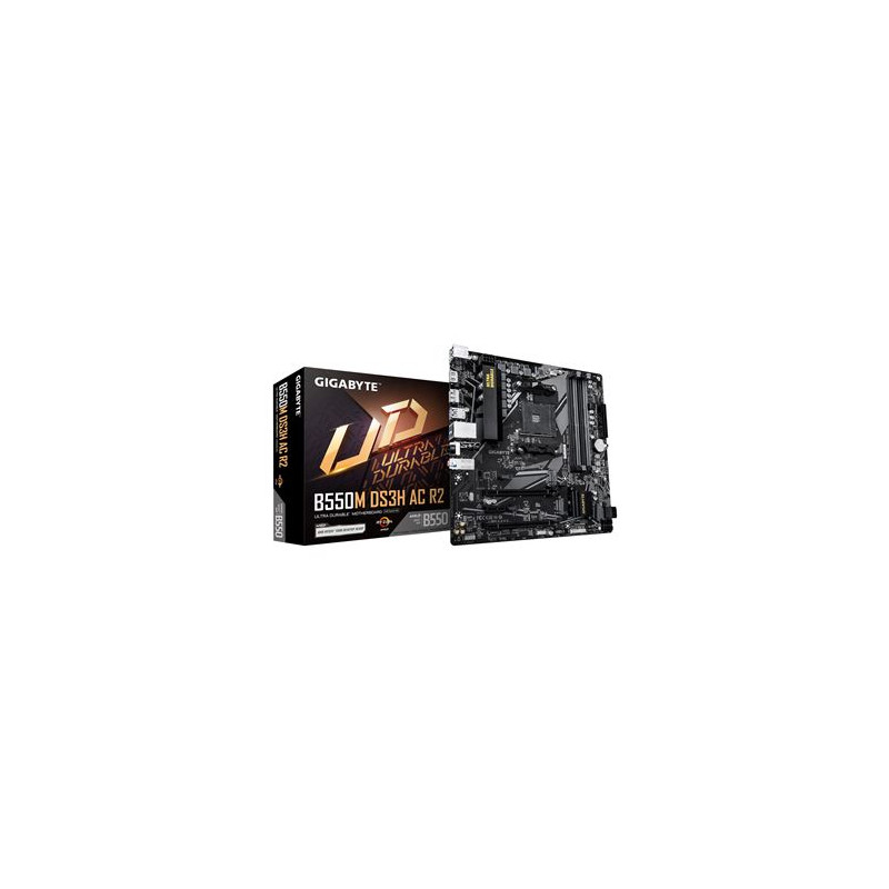 Scheda madre amd gigabyte b550m ds3h ac r2 am4 matx 4x ddr4 nero