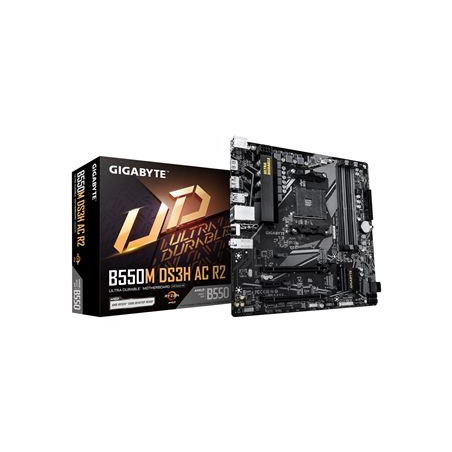 Scheda madre amd gigabyte b550m ds3h ac r2 am4 matx 4x ddr4 nero