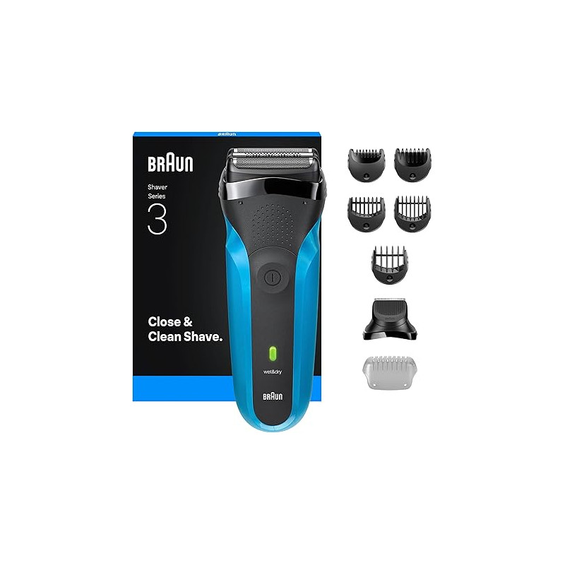 Regolabarba elettrica braun 310bt serie 3 a batterie secco/bagnato
