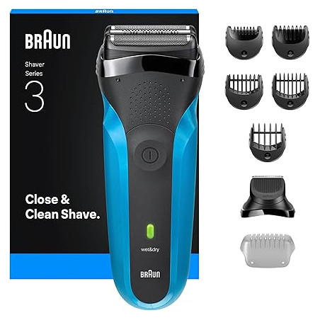 Regolabarba elettrica braun 310bt serie 3 a batterie secco/bagnato