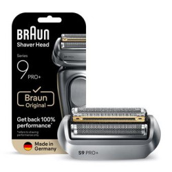 Testina ricambio braun 96m serie 9 pro+ per serie 8/9 argento