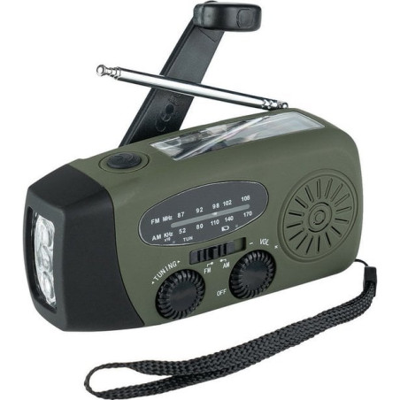 Radio di emergenza fosco am/fm carica solare/manovella/usb con torcia