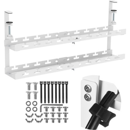 Organizer per cavi maclean mc-102 w due vassoi sotto scrivania