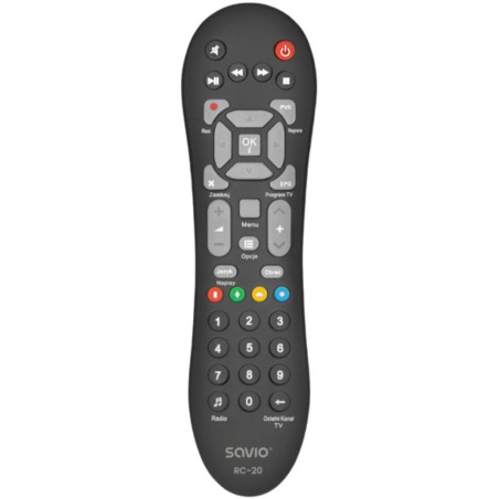 Telecomando universale savio ir wireless dtv/tv press nero [rc-20]