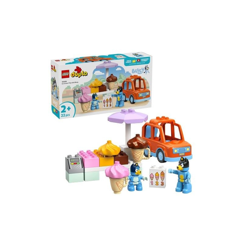 Gioco da costruzione lego duplo viaggio al gelato con bluey multicolore