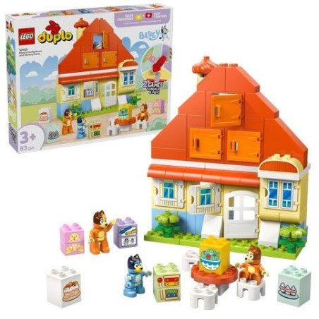 Gioco da costruzione lego duplo casa della famiglia bluey con gioco