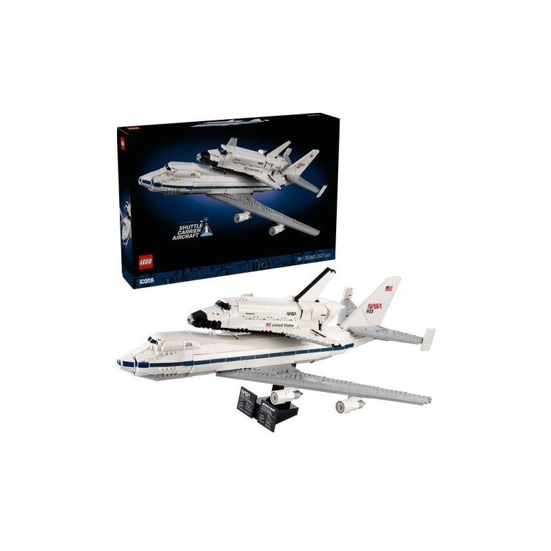 Gioco da costruzione lego icons aereo da trasporto navetta multicolore