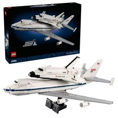 Gioco da costruzione lego icons aereo da trasporto navetta multicolore