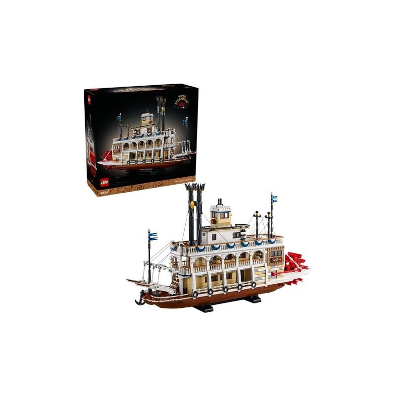 Gioco da costruzione lego ideas battello a vapore fluviale multicolore
