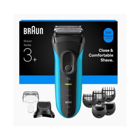 Rasoio elettrico braun serie 3+ nero/blu