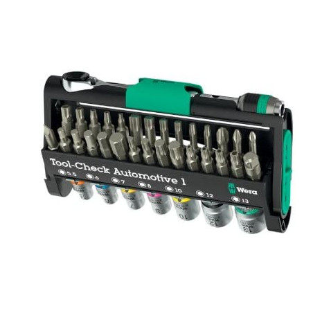 Set di punte cacciavite wera tool-check automotive 1 nero/verde