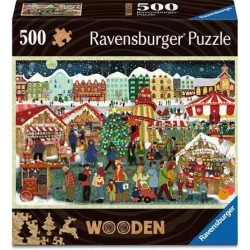 Puzzle ravensburger wooden mercatino di natale multicolore 500pz