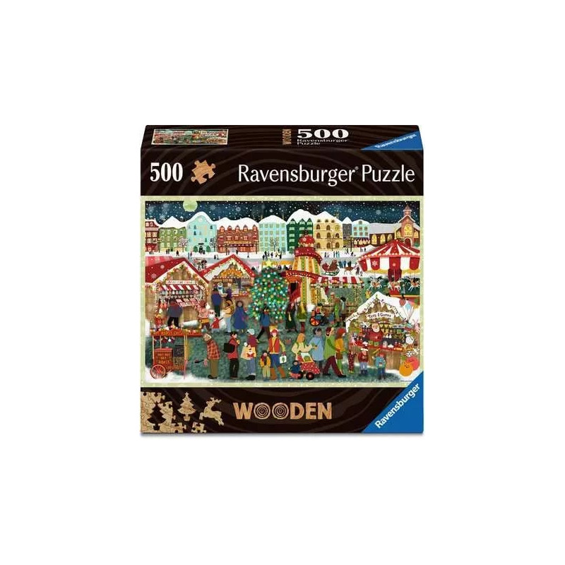 Puzzle ravensburger wooden mercatino di natale multicolore 500pz