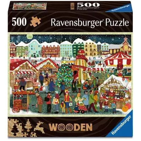 Puzzle ravensburger wooden mercatino di natale multicolore 500pz