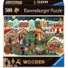 Puzzle ravensburger wooden mercatino di natale multicolore 500pz