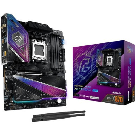 Scheda madre amd asrock x870 nova wifi am5 atx 4x ddr5 nero/viola