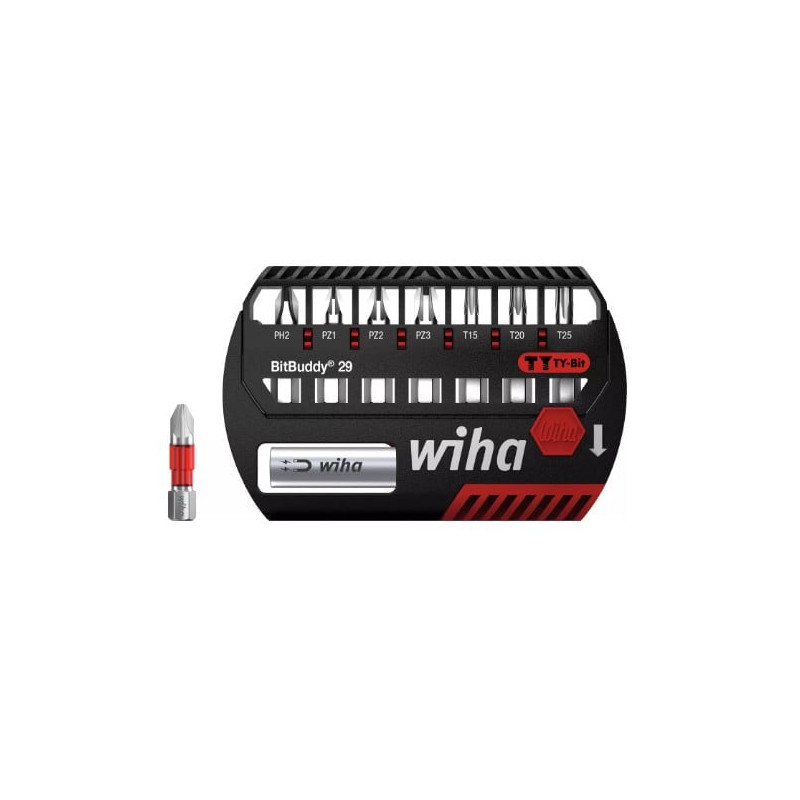 Set di punte wiha bitbuddy ty 29mm nero/rosso 8pz [42137]