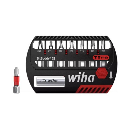 Set di punte wiha bitbuddy ty 29mm nero/rosso 8pz [42137]